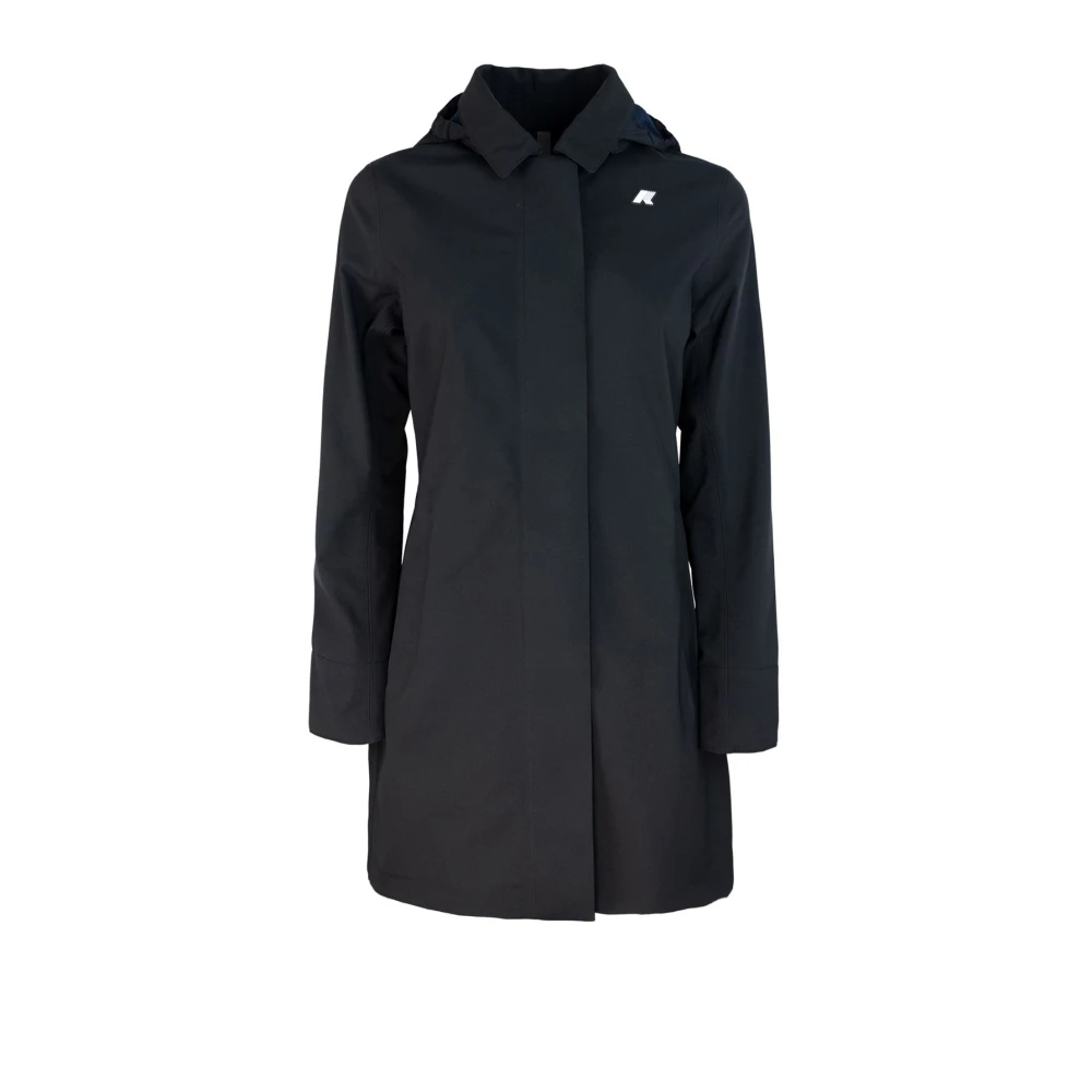 K-way Waterdichte Hoodie met Logo-embleem Black Dames
