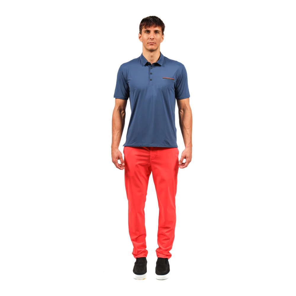 RRD Oxford Pocket Stretch Polo Shirt Blue Heren