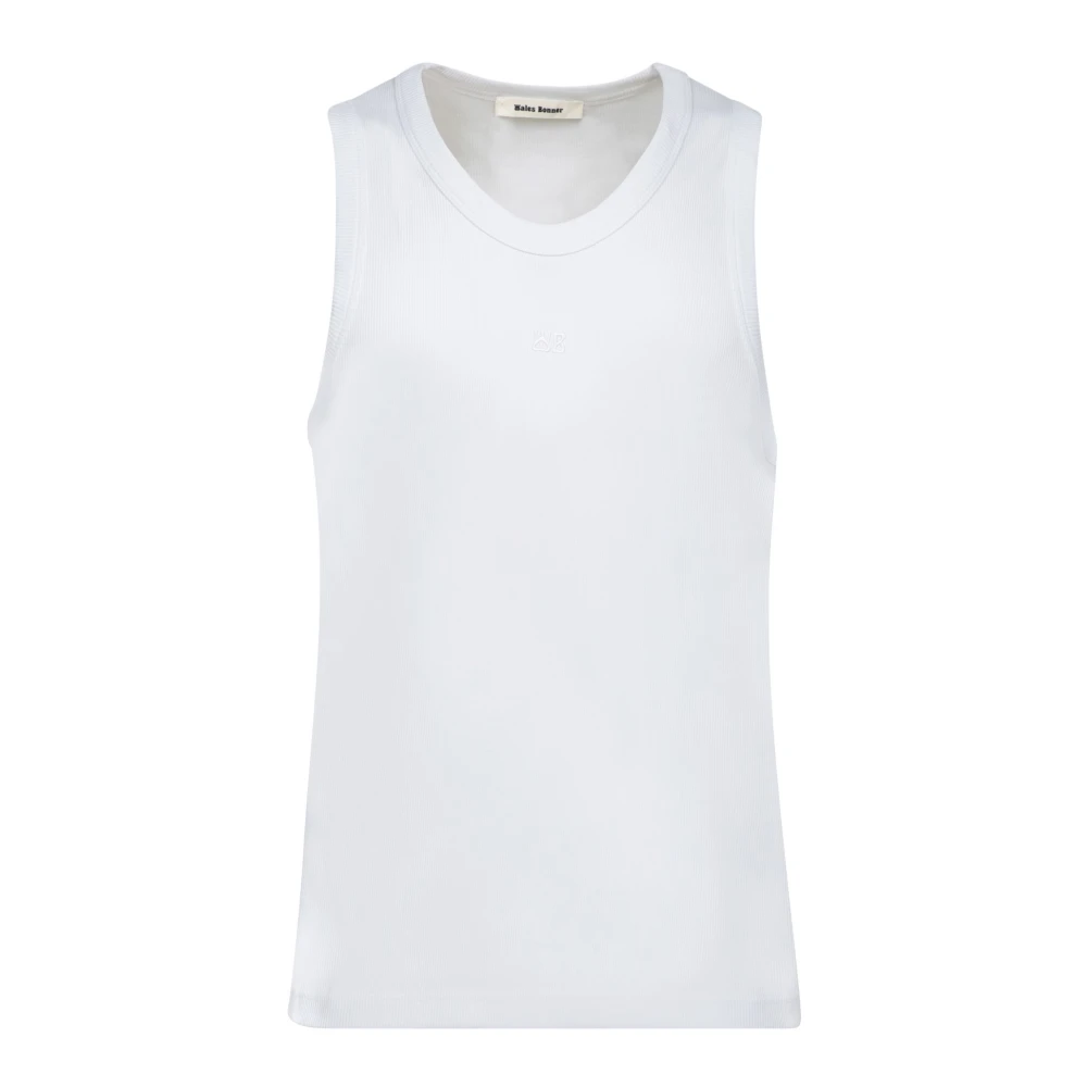 Wales Bonner Men's White Sleeveless Tops,, Sophisticated Ribbed Tank Top Medium