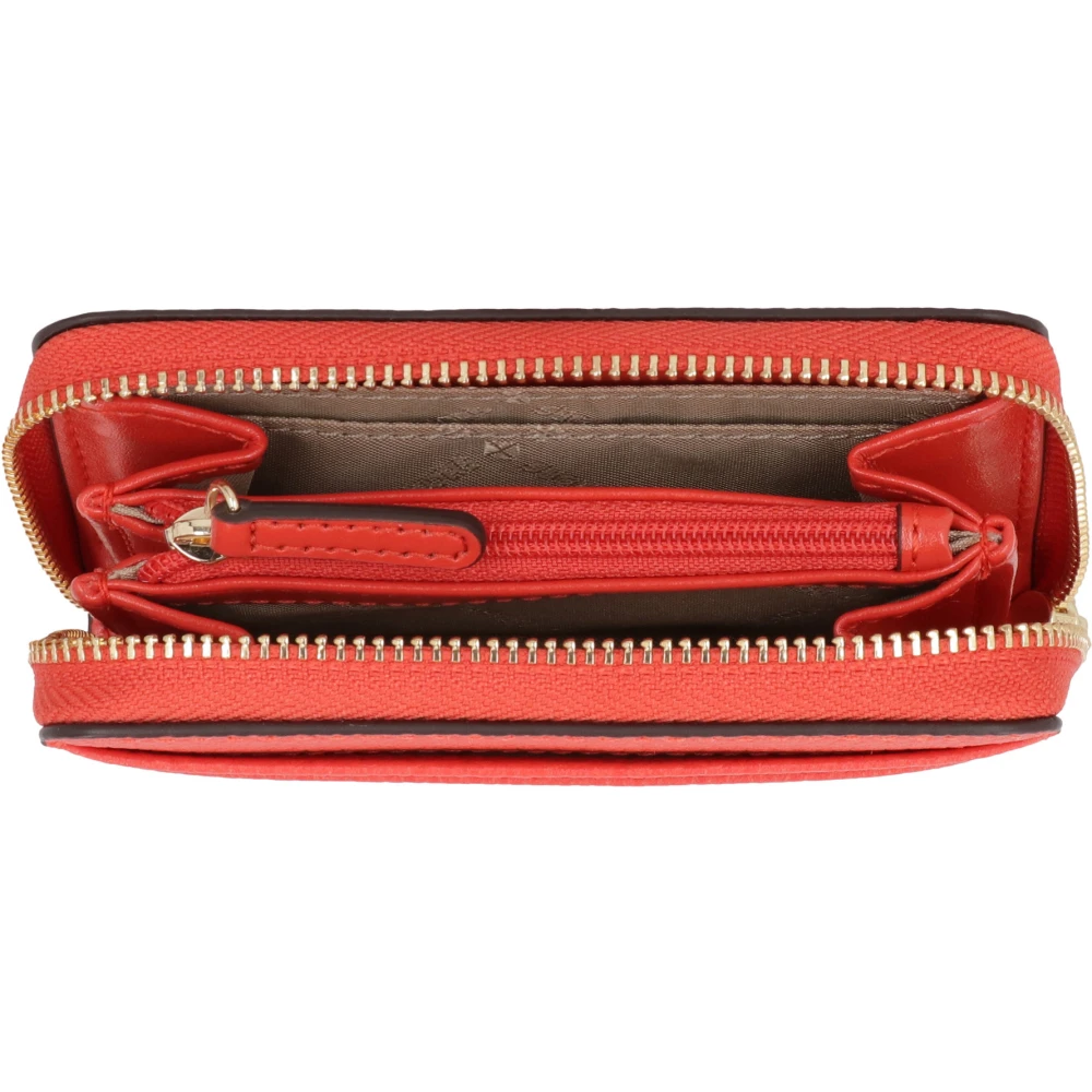 Michael Kors Korrelige leren portemonnee met ritssluiting Red Dames