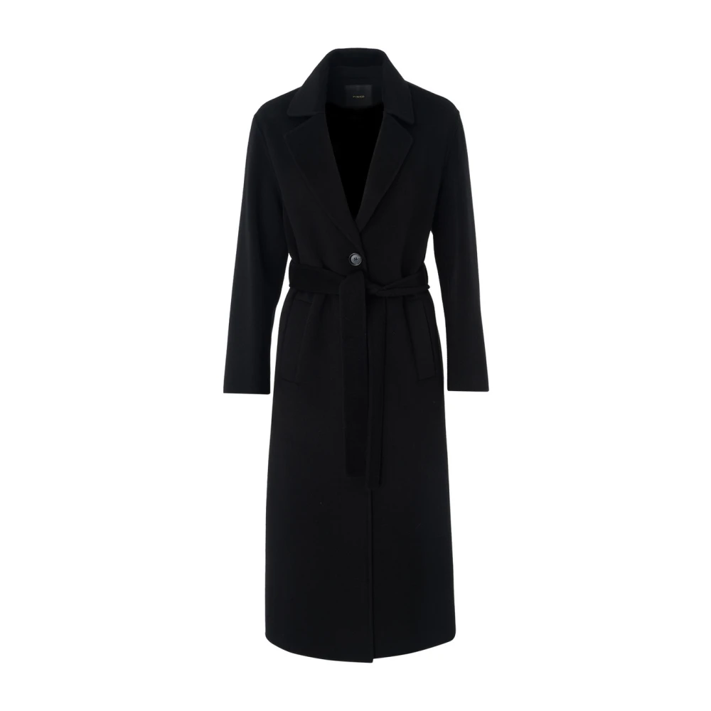 Pinko Zwarte Jas Cornice Black Dames