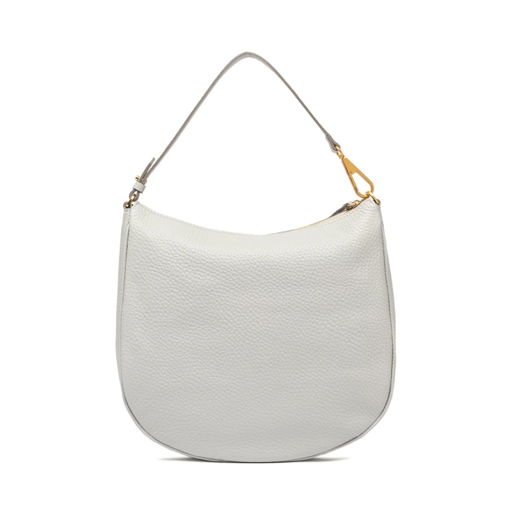Gianni Chiarini Halfronde leren handtas met rits Gray Dames
