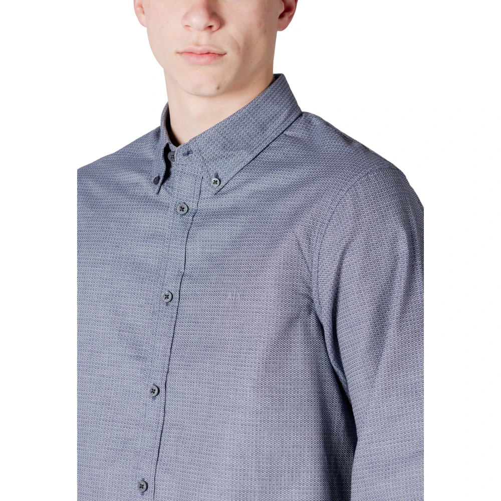 Armani Exchange Elegante herenoverhemd met lange mouwen Blue Heren