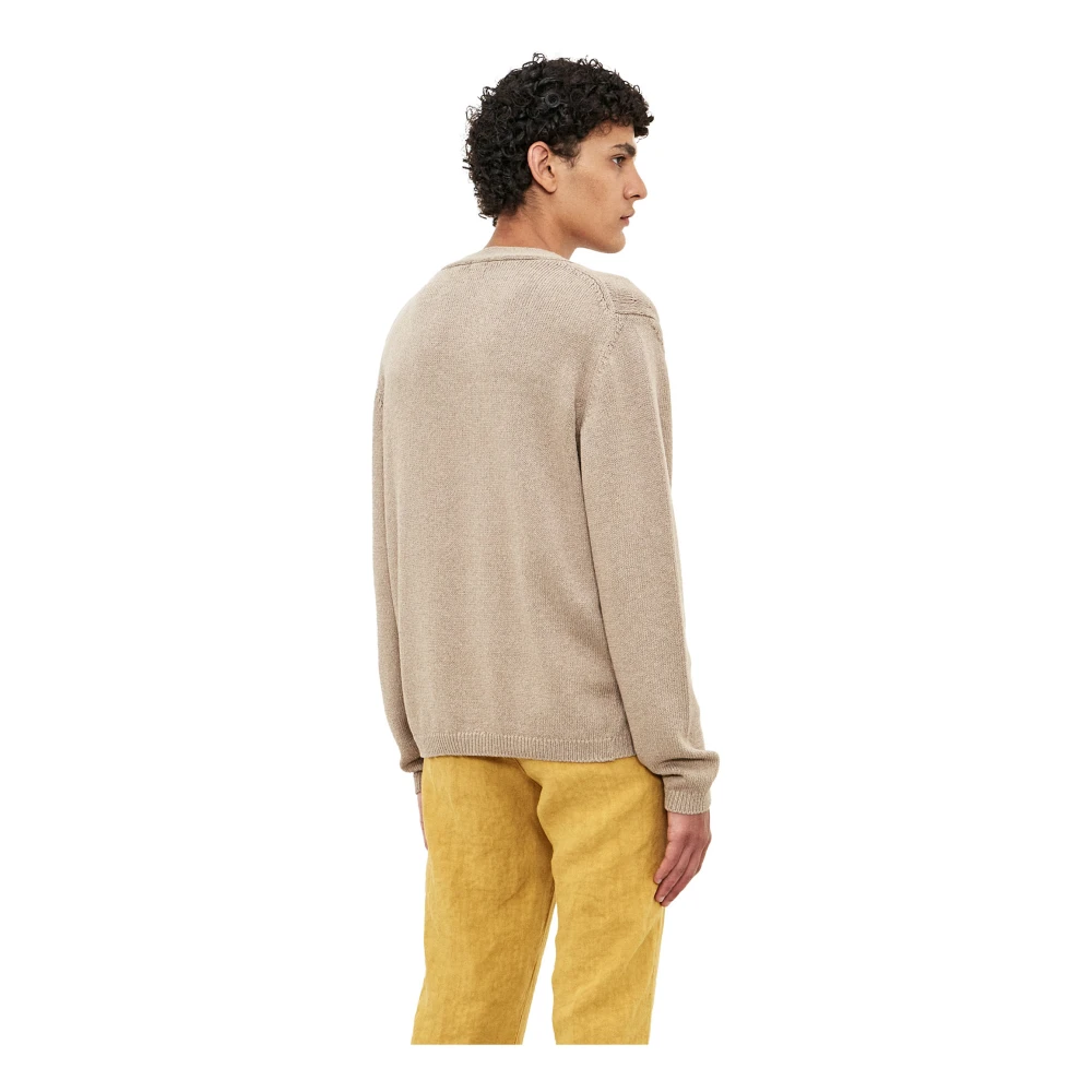 Massimo Alba Beige V-hals Trui 85% Katoen Zijde Beige Heren