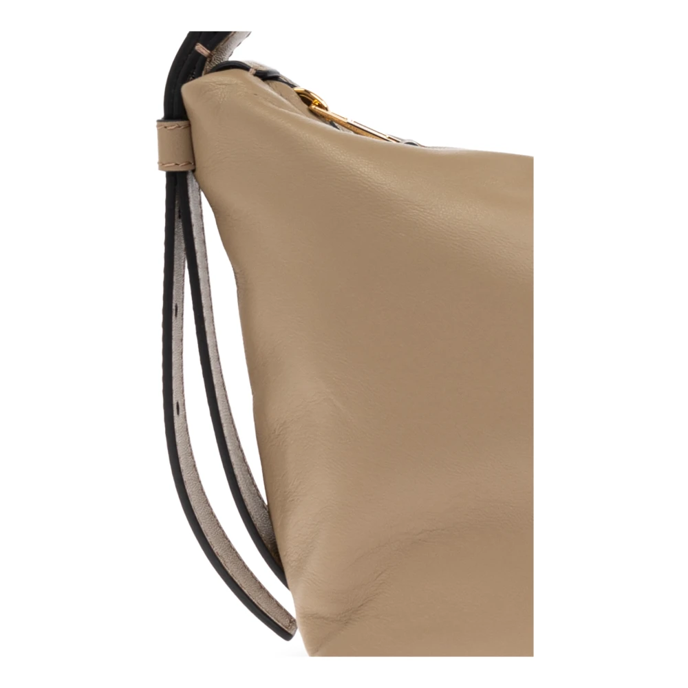 Moschino Leren schoudertas Beige Dames