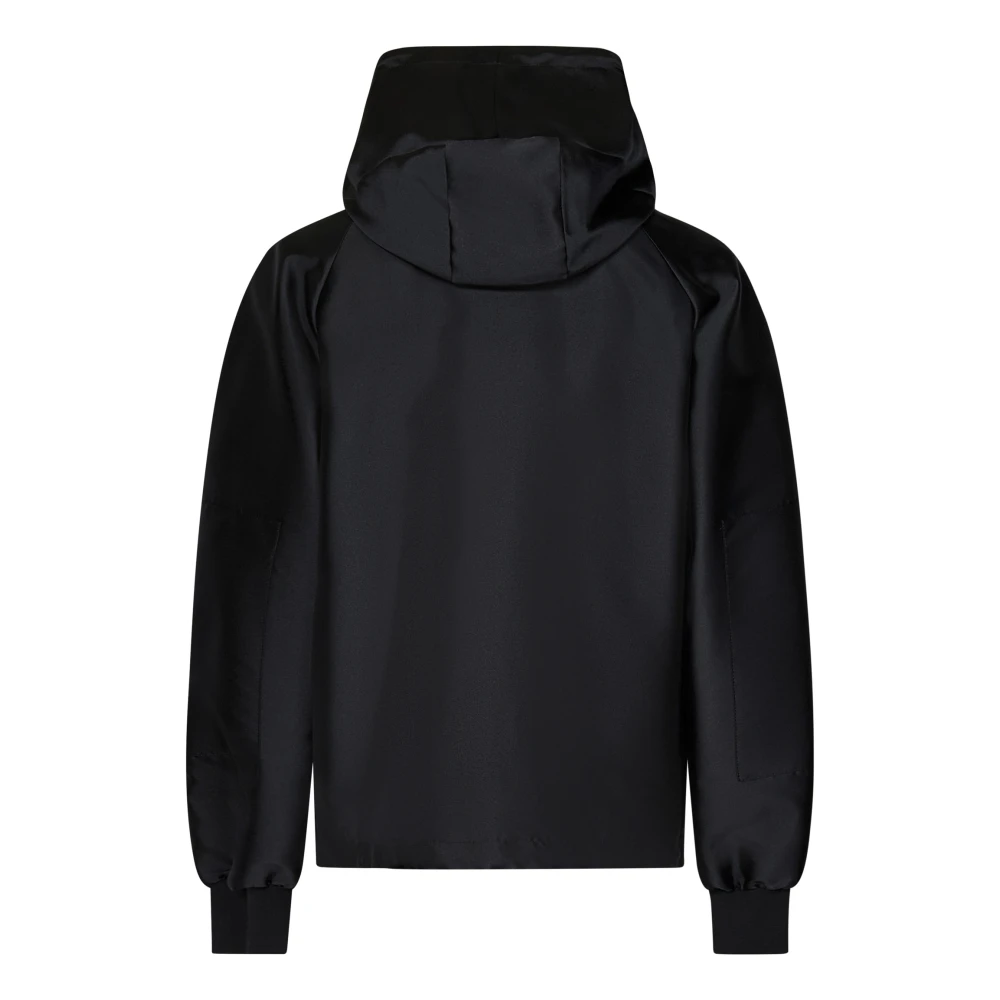 alexander mcqueen Zwarte Zijde Blend Windbreaker Jas Black Heren