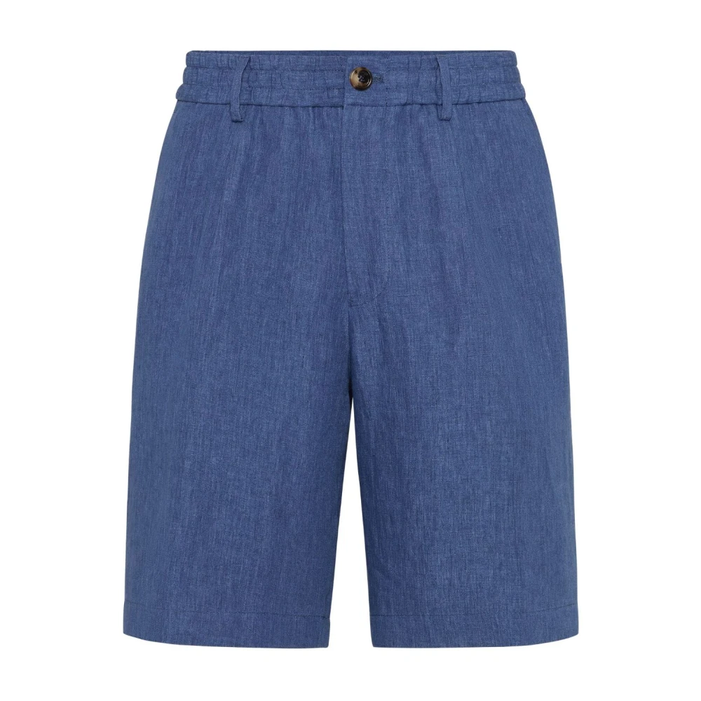 BRUNELLO CUCINELLI Denim Shorts voor Mannen Blue Heren