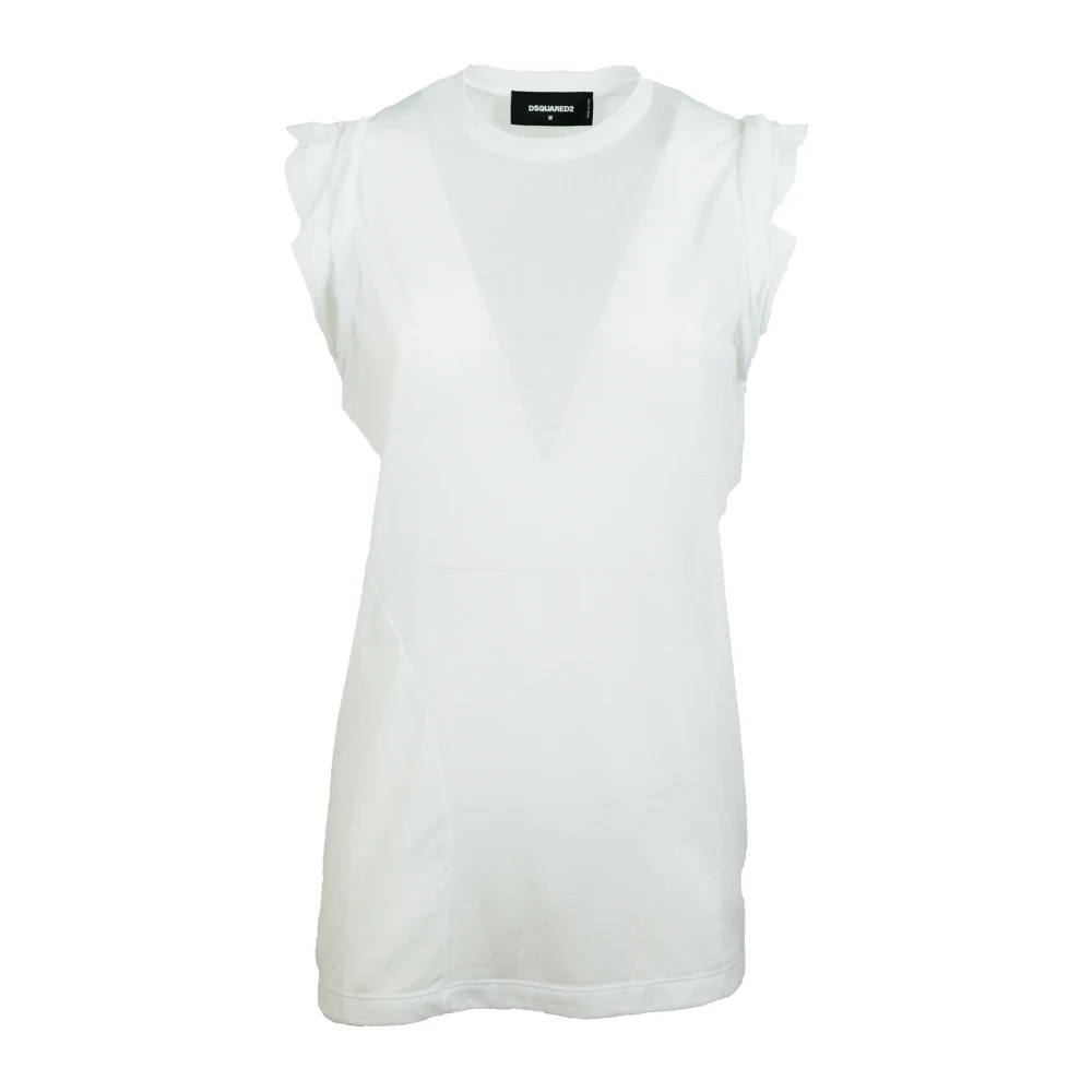 Dsquared2 Witte TOP voor een stijlvolle uitstraling White Dames