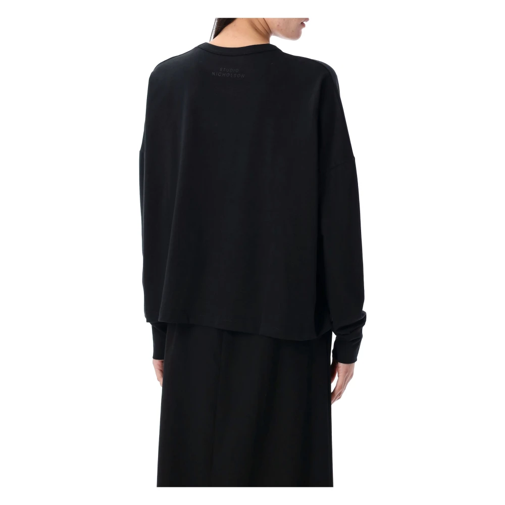 Studio Nicholson Lange Mouw T-shirt Black Dames