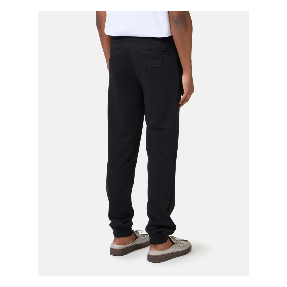 Iceberg Zwarte sweatpants van katoen met geborduurd embleem Black Heren