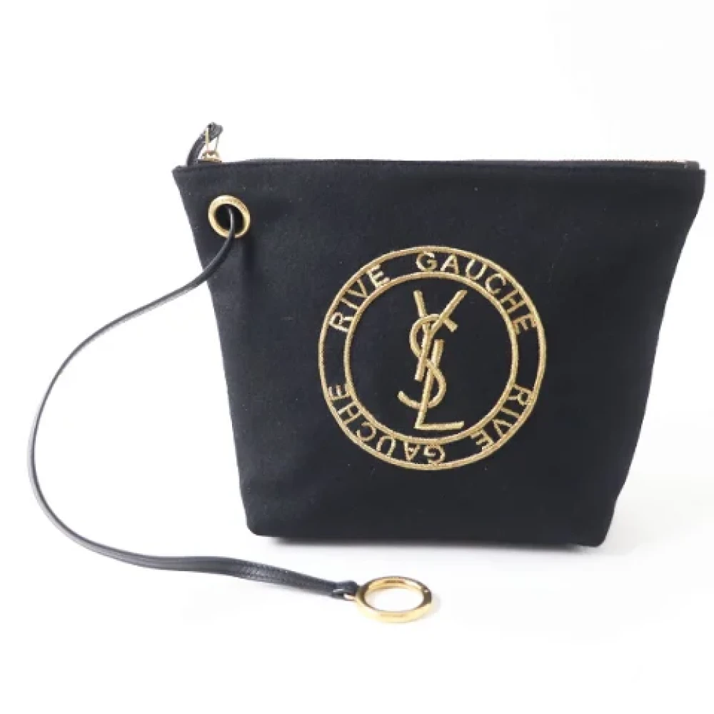 Yves Saint Laurent Vintage Pre-owned Canvas clutches Black Dames