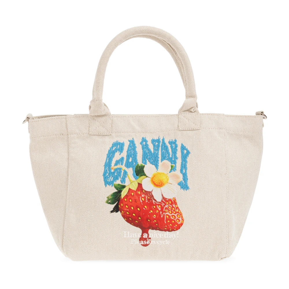 Ganni , Handbags, Female, Beige, One Size, Bag With A Colorful Pattern