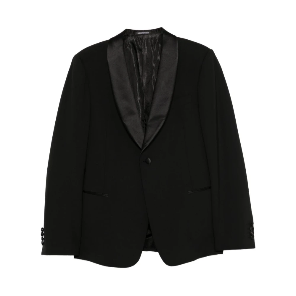 Emporio Armani Herren Schwarz Jacken, K, Sgröße: