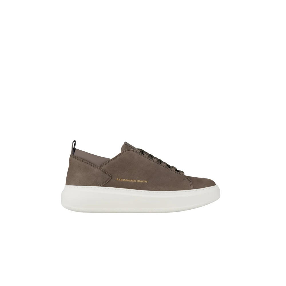 Alexander Smith Wembley Uomo in nubuck en gladleren details Heren Schoenen Bruin