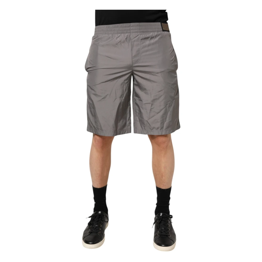 Dolce & Gabbana Mannelijk Grijs Badmode Heren, L, Nylon, Beachwear Zwemshorts