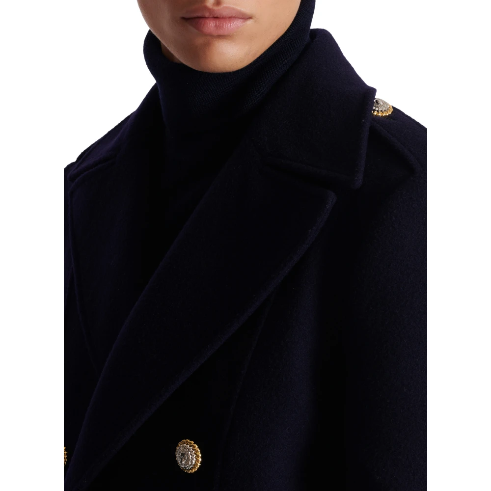 Balmain Jas van gevilt dubbelzijdig wol Blue Heren