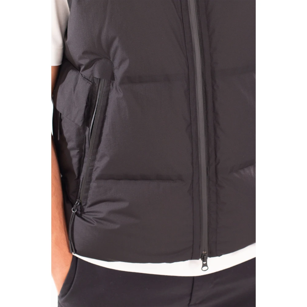 C.P. Company Gewatteerd vest met capuchon in Pertex-stijl Black Heren