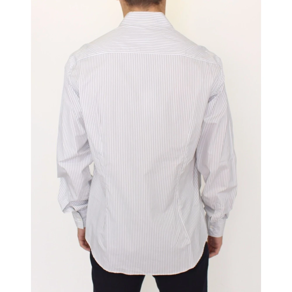 Ermanno Scervino Gestreept katoenen casual overhemd White Heren