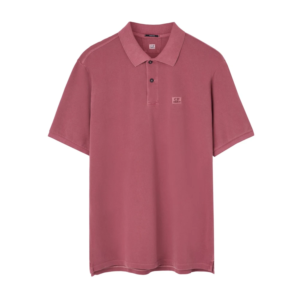 C.P. Company 509 Pale Mauve Piquet Polo Shirt Pink Heren