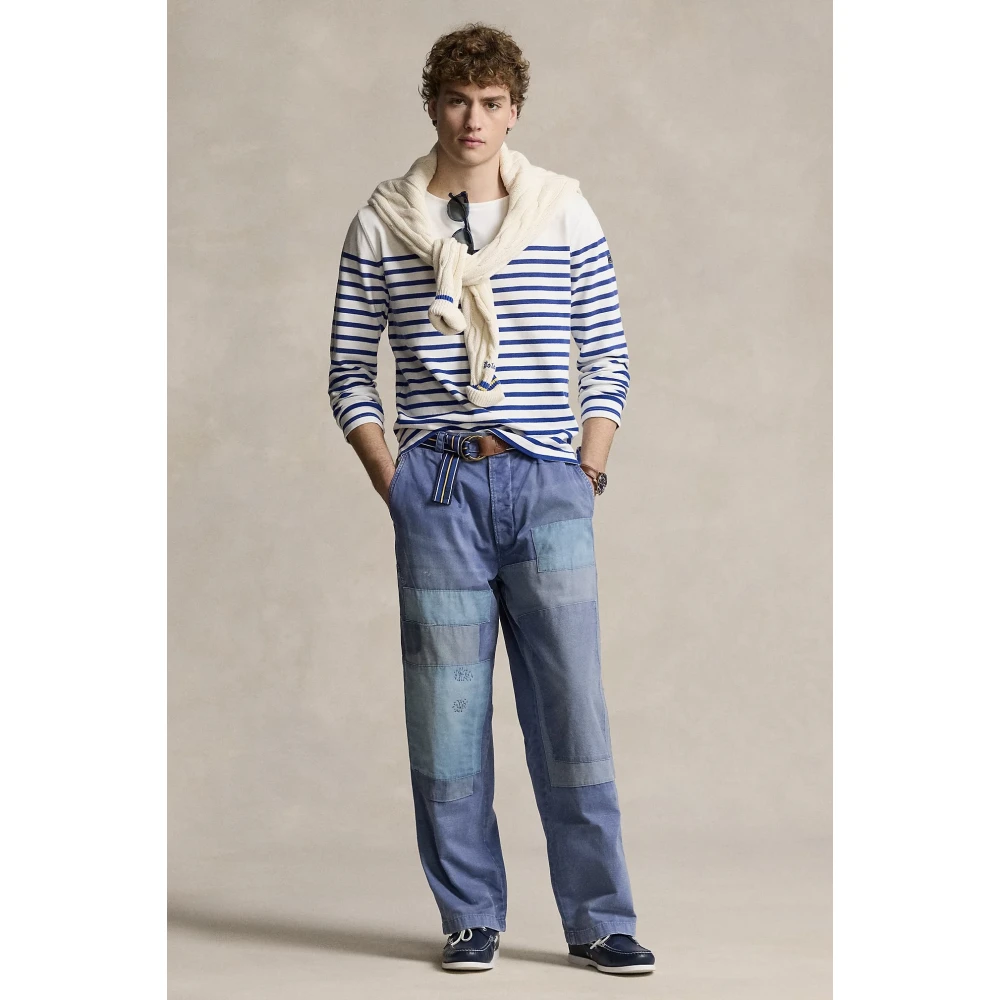 Ralph Lauren Gestreept Bootneck Shirt Klassieke Pasvorm Multicolor Heren
