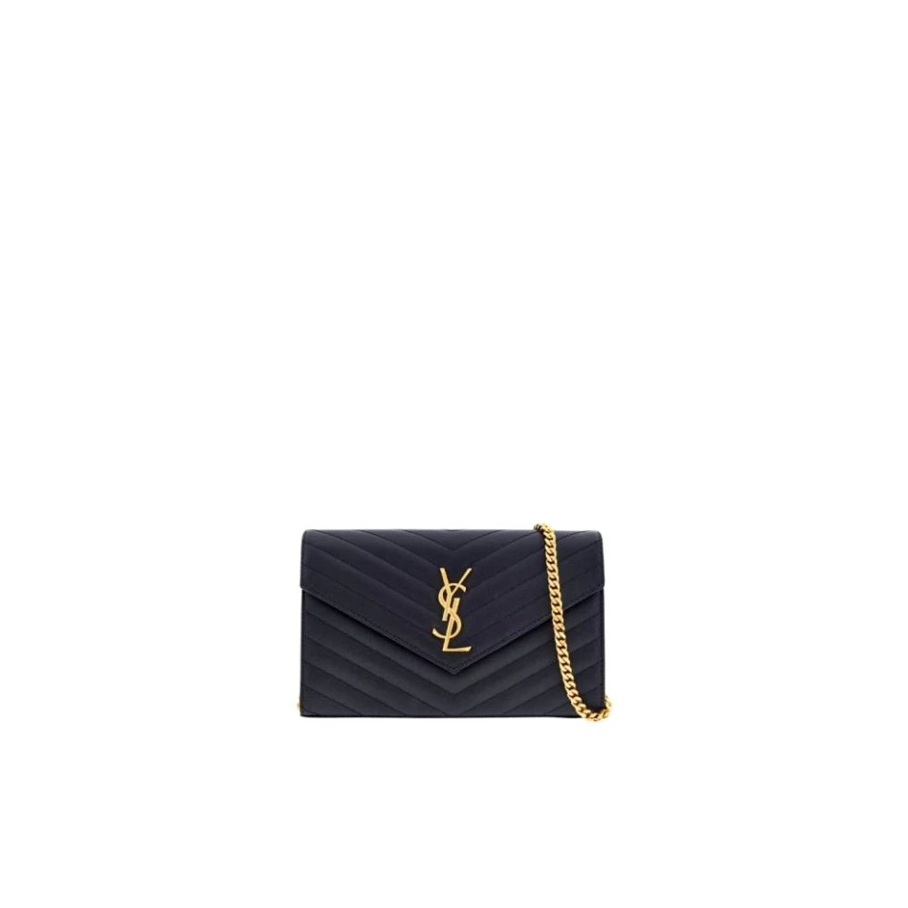 Saint Laurent Zwarte leren Cassandre kettingtas Black Dames