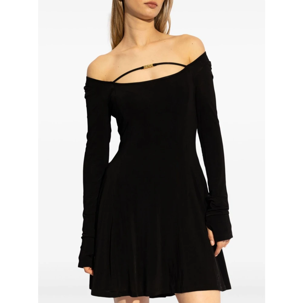 Versace Jeans Couture Zwarte Jurk Aw24 Damesmode Black Dames