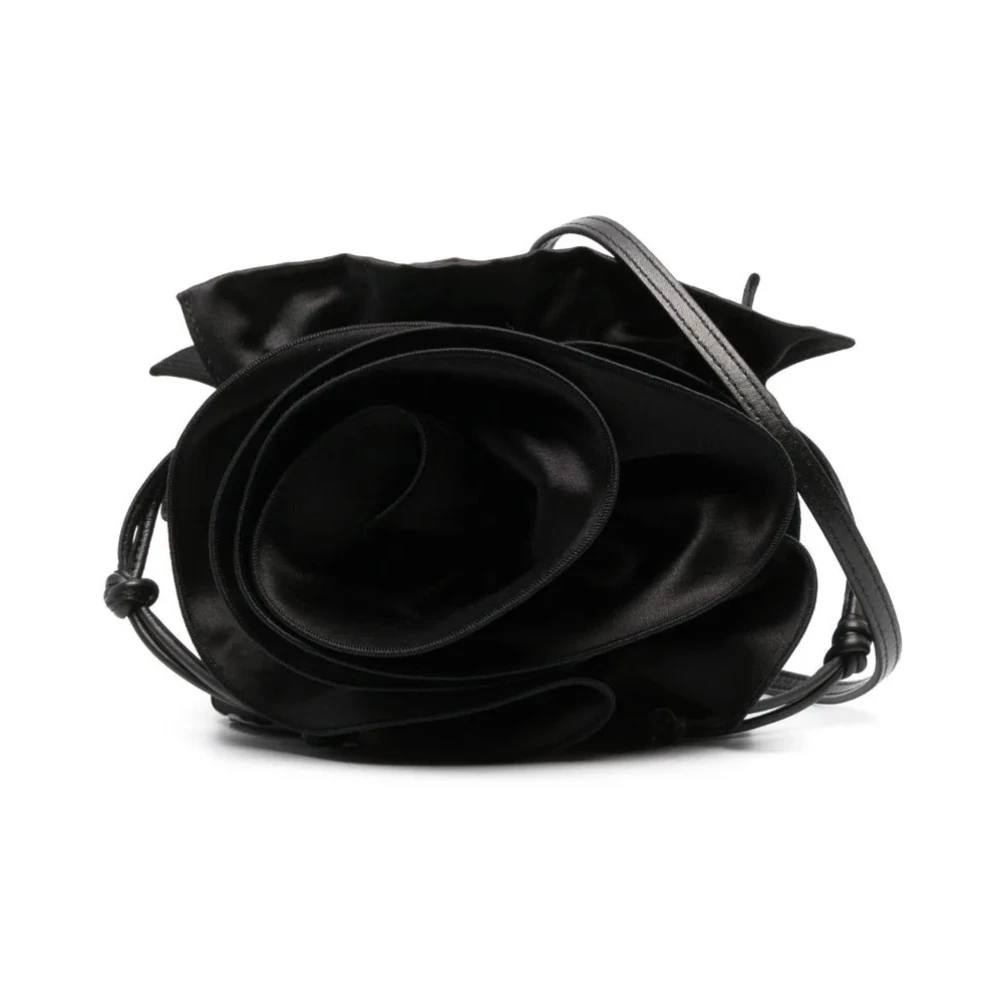 Magda Butrym Zwart Satijn Stijlvolle Ss23 Top Black Dames