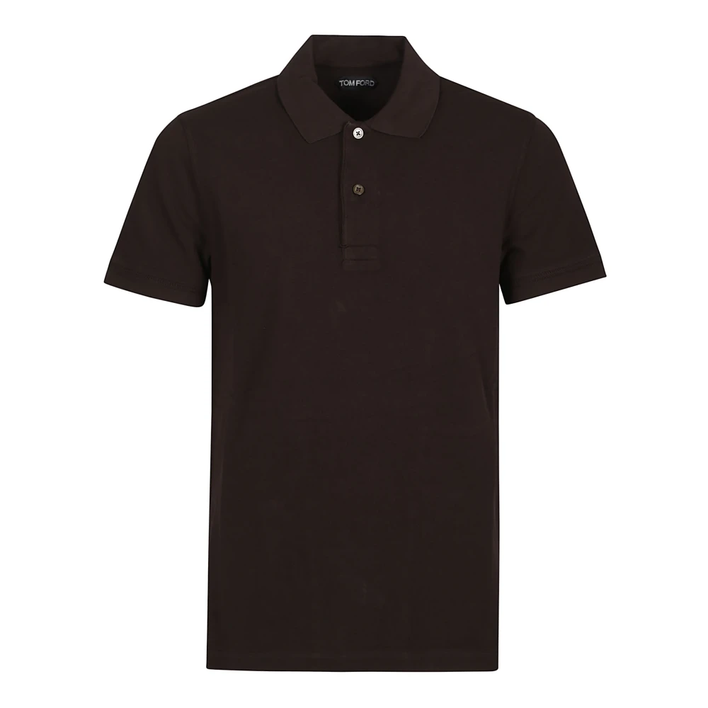 Tom Ford Pique Polo Tennis Shirt Brown Heren