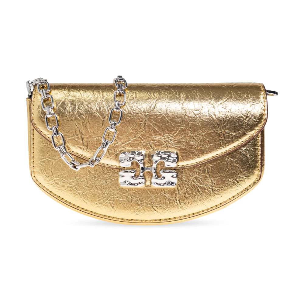 Ganni Yellow Cross Body Bags, Female, One Size, Lulu Chain Wallet