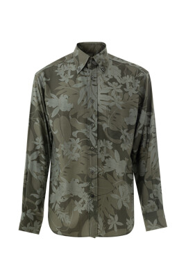 green-floral-print-shirt