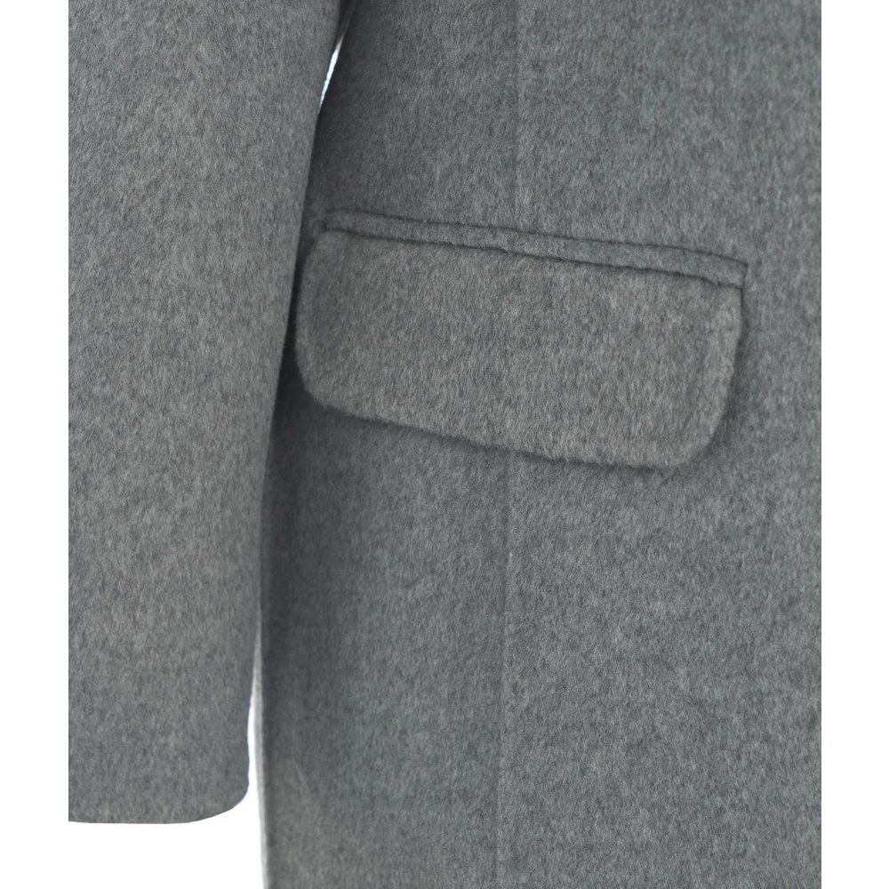 Kaos Wollen enkele-knoops jas Gray Dames
