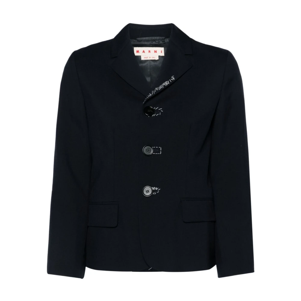 Marni Elegante Blazer met Contrastdetails Blue Dames
