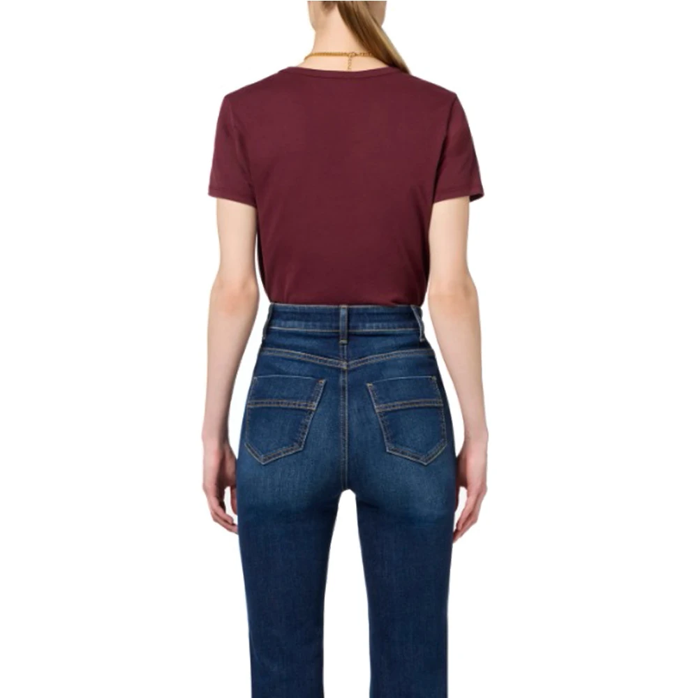 Elisabetta Franchi Katoenen Jersey T-shirt met Ketting Red Dames
