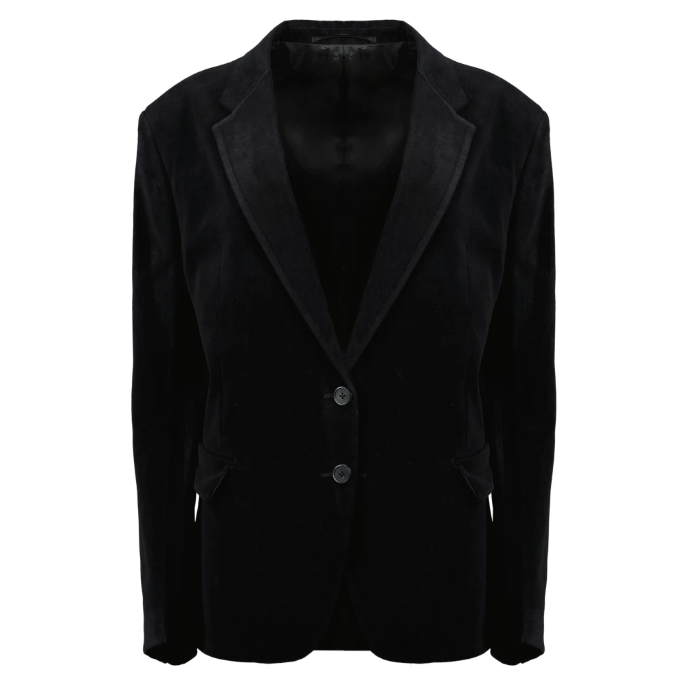 Prada Women's Black Single-Breasted Velvet Jacket - Blazers - Xs - Jackets