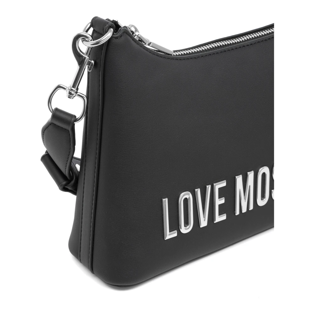 Love Moschino Stijlvolle Lettering Hobo Tas Black Dames
