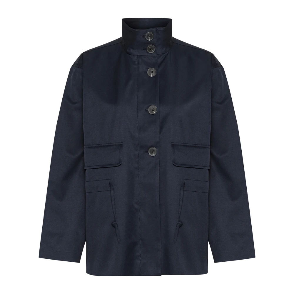 InWear Marineblauwe Jas met Hoge Hals Blue Dames