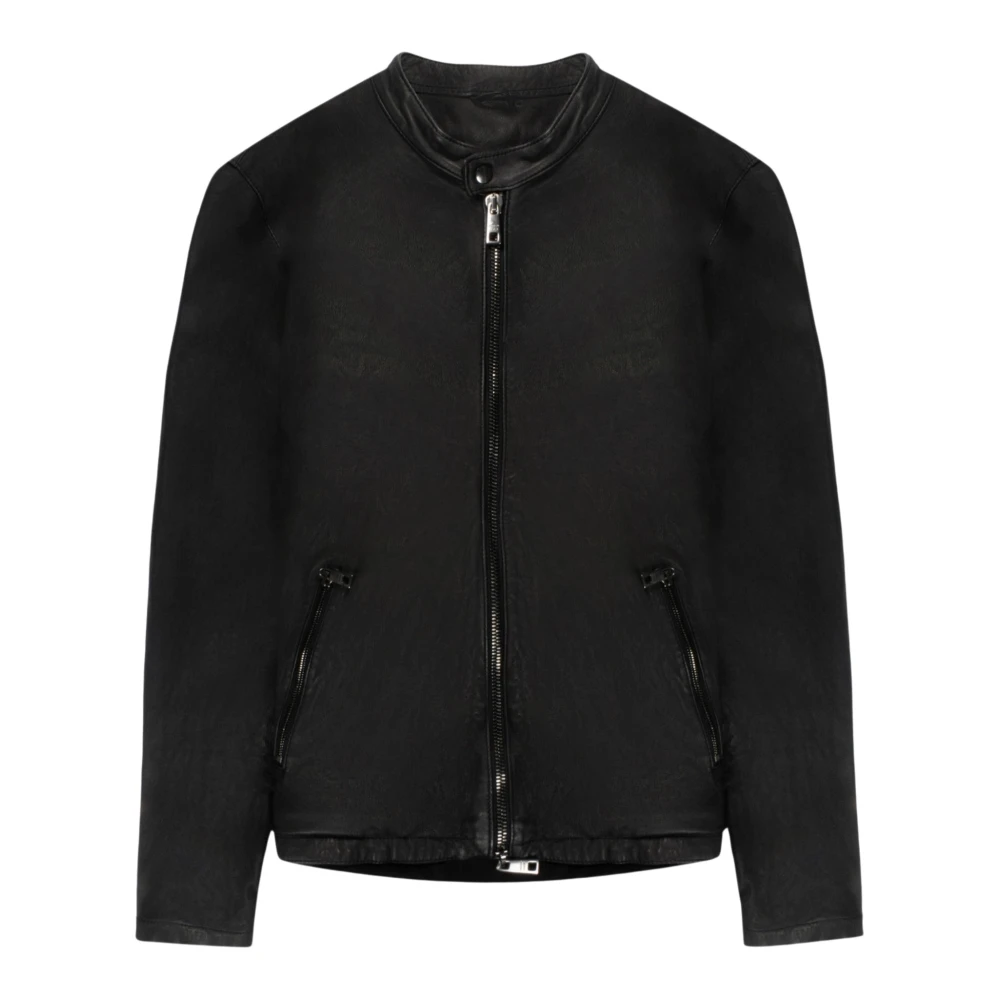 Giorgio Brato Zwarte Zip Racer Jas Black Heren