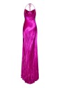 fuchsia-silk-satin-v-neck-dress