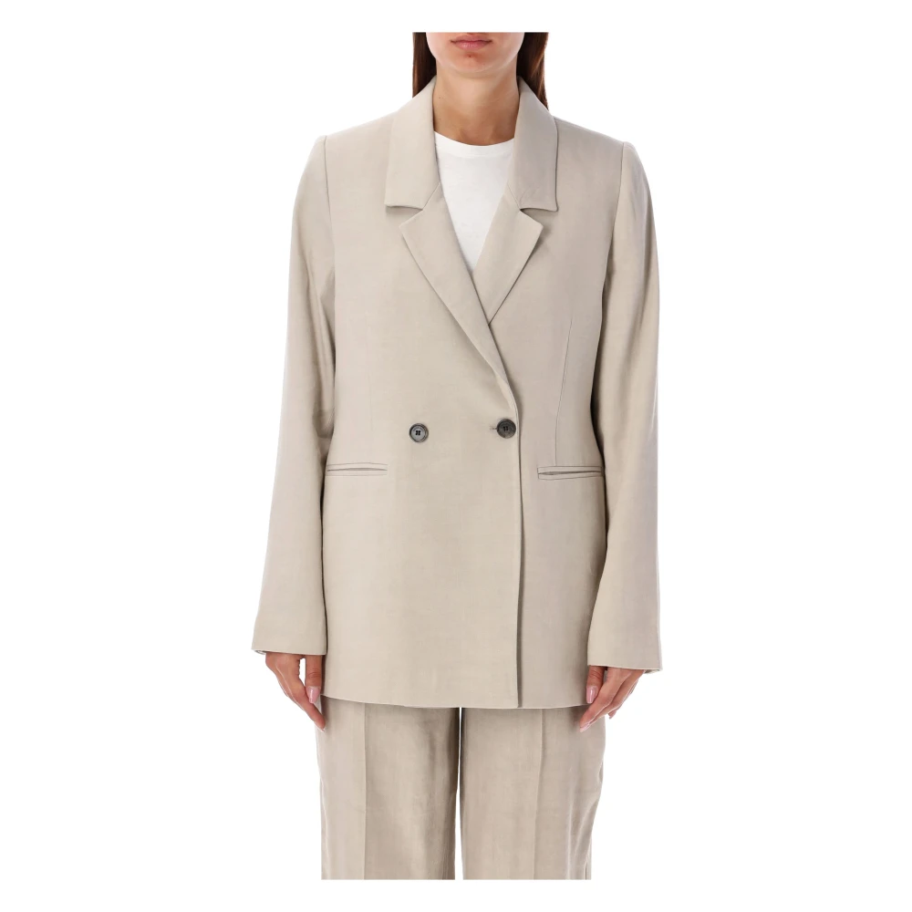 Anine Bing Beige Linnen Diana Blazer Beige Dames