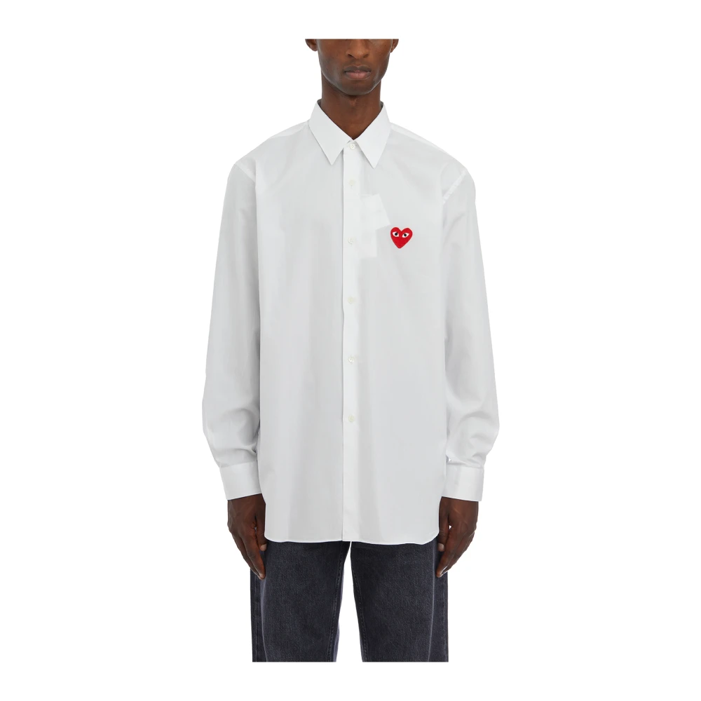 Comme des Garçons Play Katoenen Logo Shirt White Heren