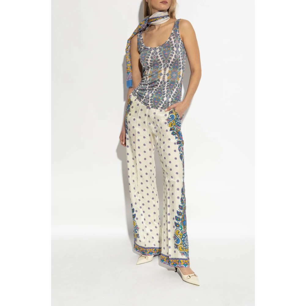 ETRO Broek met decoratief patroon Beige Dames