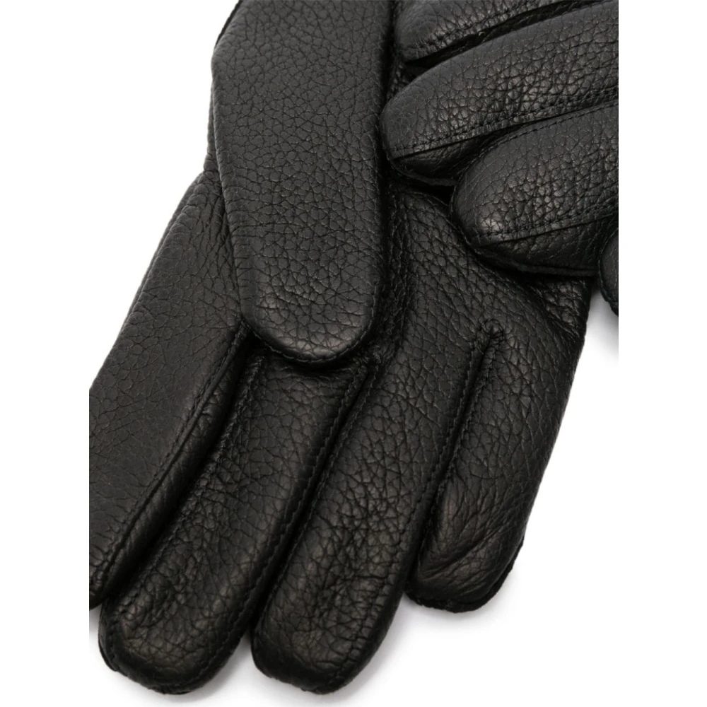 Orciani Heren Leren Handschoenen met Wol en Kasjmier Voering Black Heren