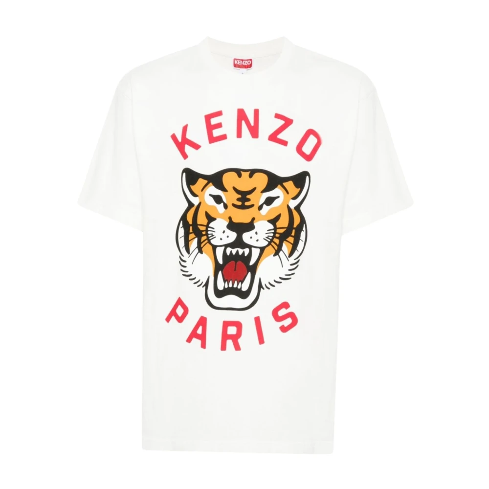Kenzo Witte Tijgerprint Jersey T-shirt White