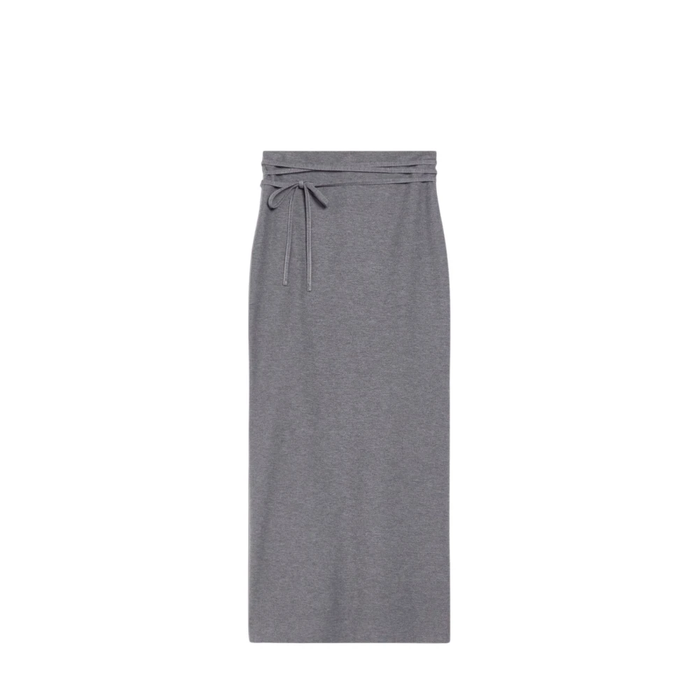 Max Mara Weekend Jersey Rok met Strikceintuur Gray Dames