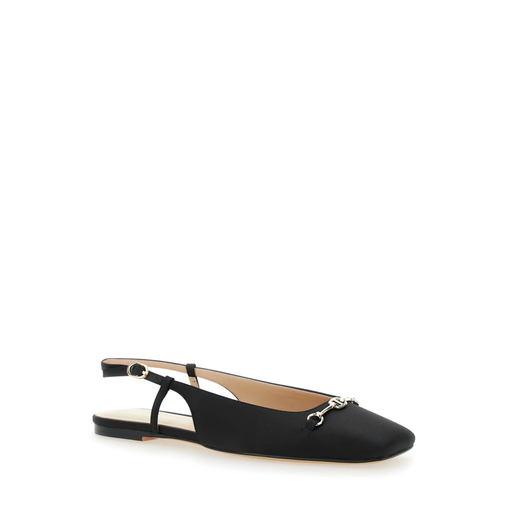 Twinset Zwarte balletflats met vierkante neus Black Dames