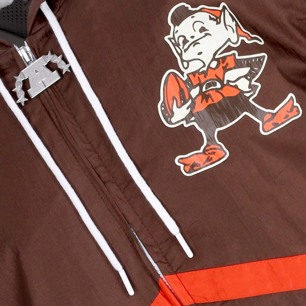 Mitchell & Ness Cleveland Browns Windbreaker Full Zip Brown Heren