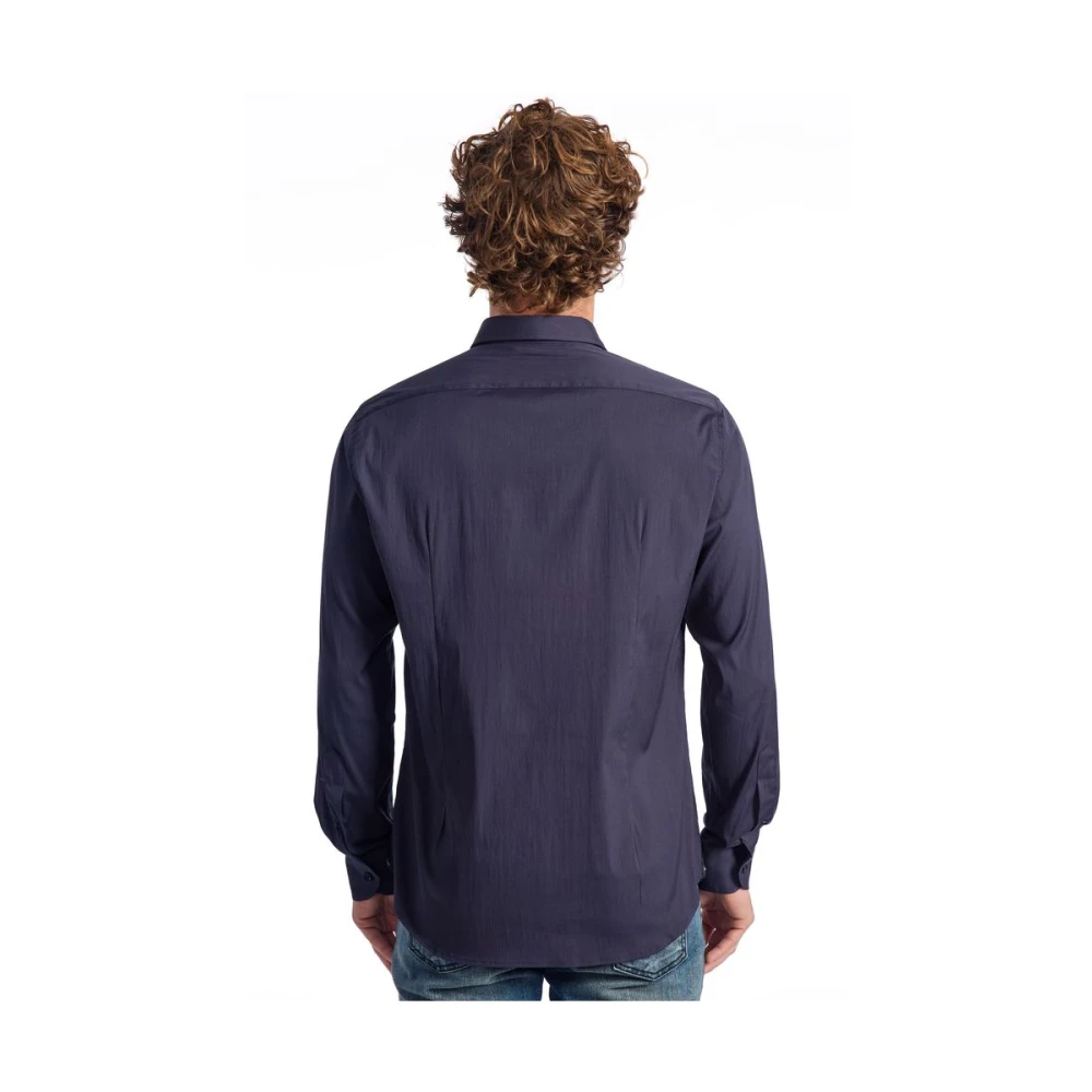 Baldinini Blauw Katoenen Overhemd Italiaanse Kraag Blue Heren