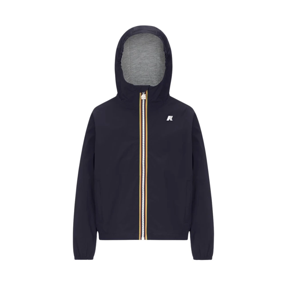 K-Way Unisex Blauw Stretch Nylon Jersey Jas