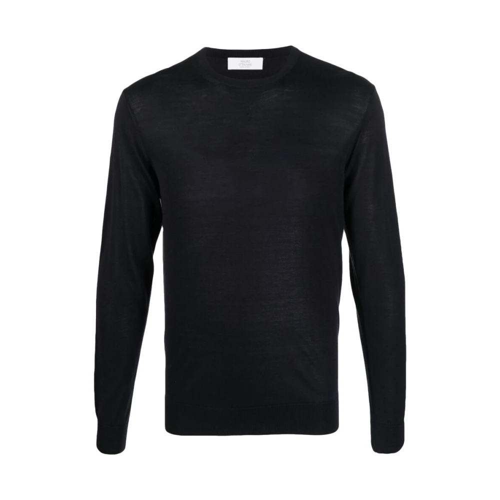 Mauro Ottaviani Zijden Ronde Hals T-Shirt in Marineblauw Blue Heren