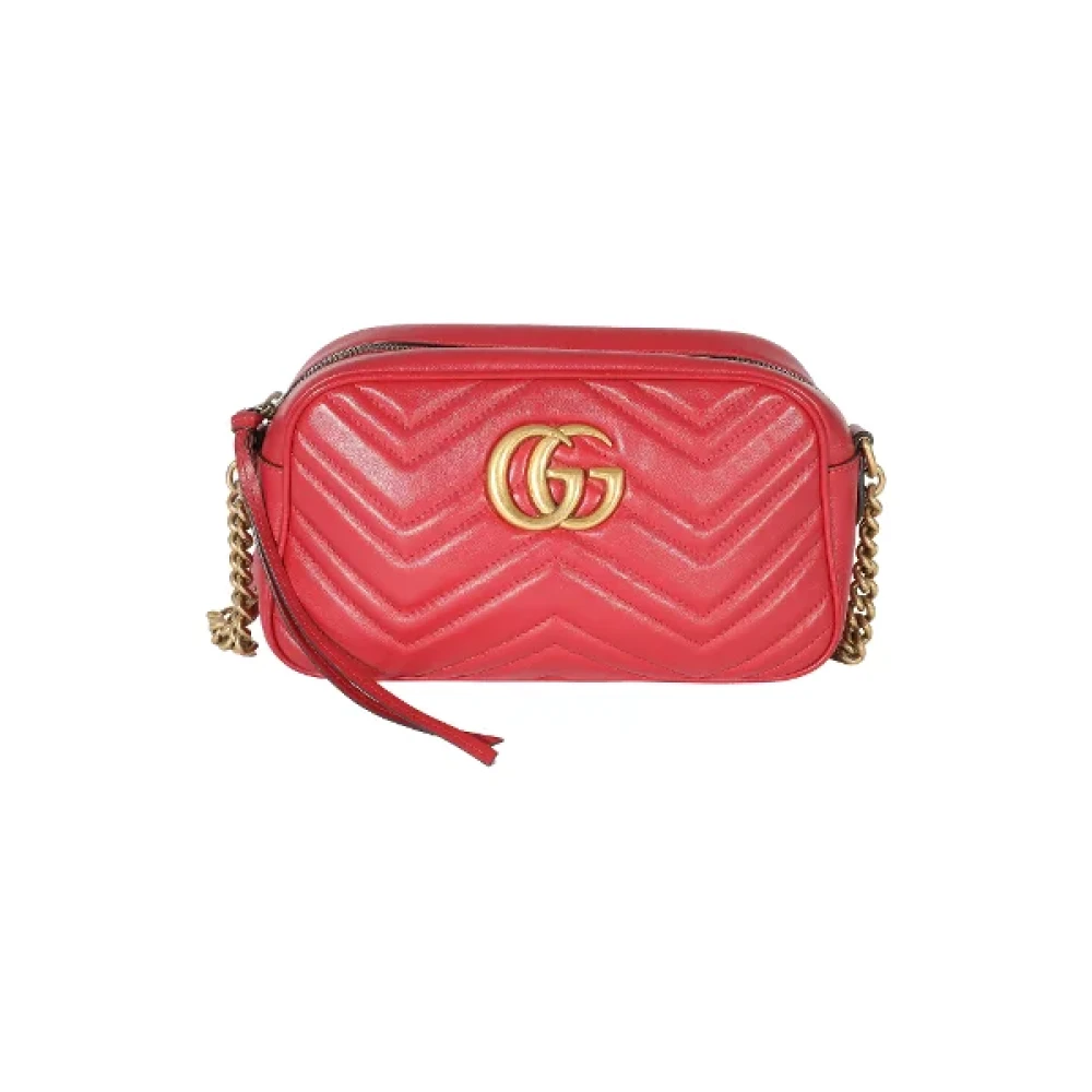 Gucci Vintage Pre-owned Leather crossbody-bags Red Dames
